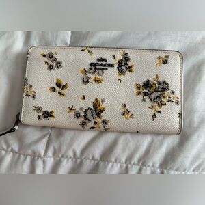 Coach Floral Zip Around Wallet